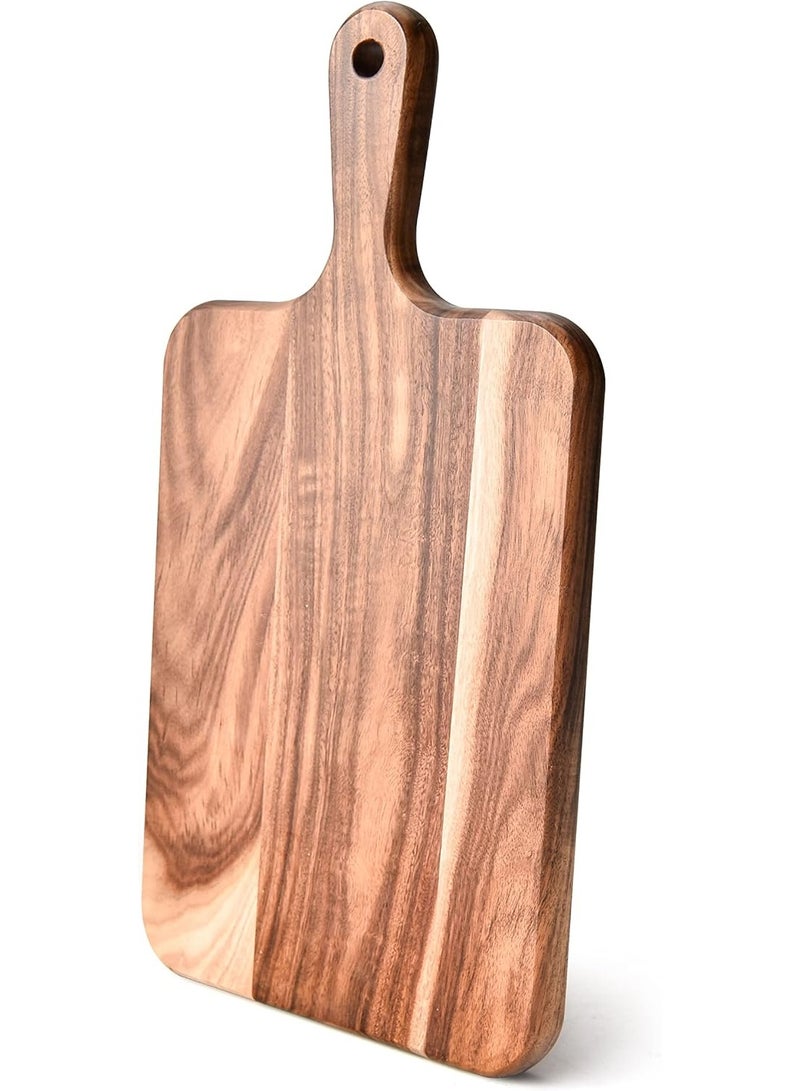Wood Cutting Board - Wooden Kitchen Cutting Board for Meat, Cheese, Bread, Vegetables &Fruits-Charcuterie Board Cheese Serving Board with Handle,14”x7” - Image 4